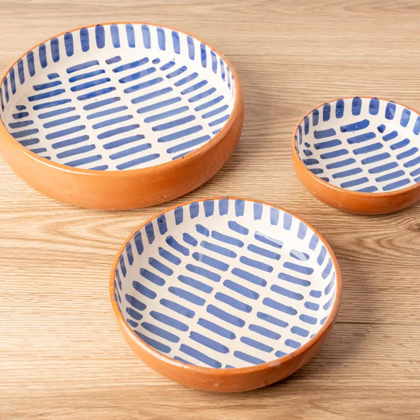 Moroccan Nesting Dish Set - Blue Stripe-Casa Dolce