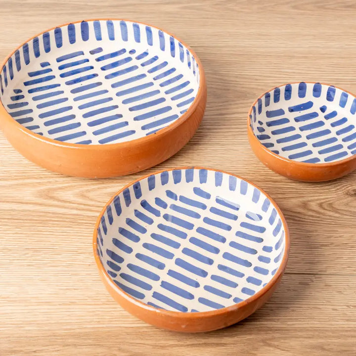 Moroccan Nesting Dish Set - Blue Stripe-Casa Dolce