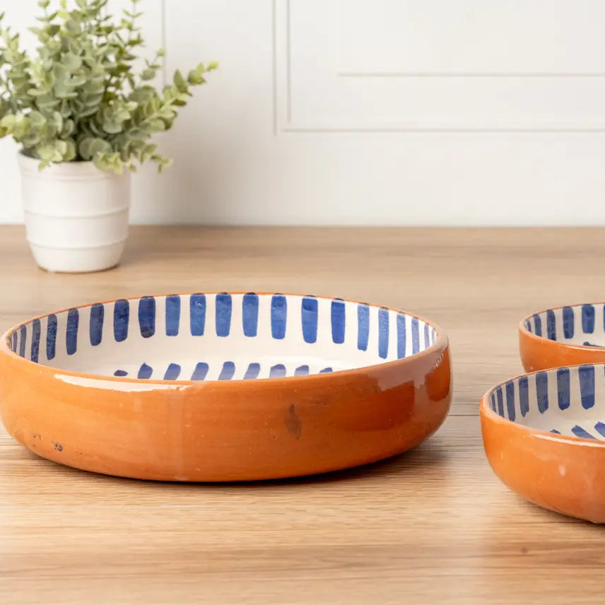 Moroccan Nesting Dish Set - Blue Stripe-Casa Dolce