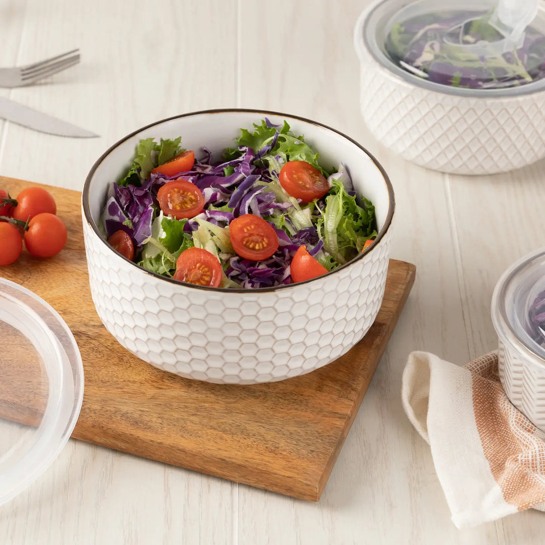 Kook Ceramic Nesting Bowls with Lids, Set of 4-Casa Dolce