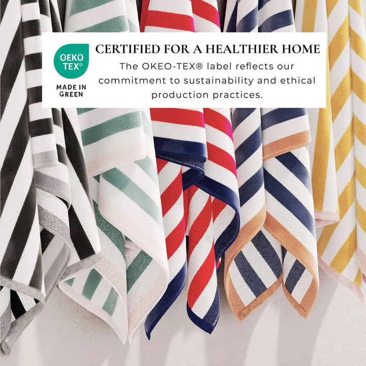 Oversized Striped Border Cabana Beach Towel - Santa Cruz (2 Pack - 35"x70")-Casa Dolce