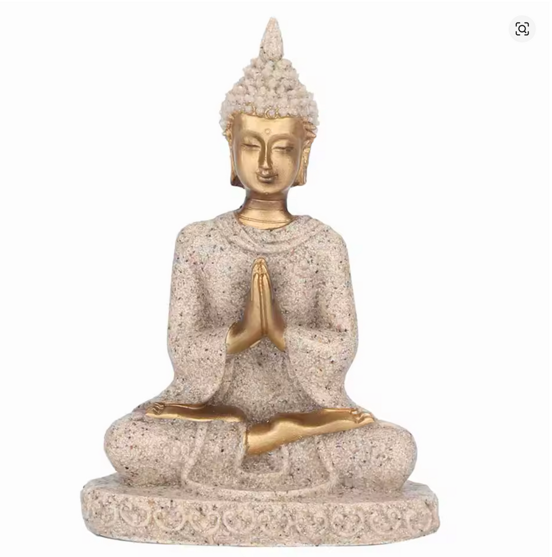 Meditating Seated Buddha Statue Sandstone-Casa Dolce