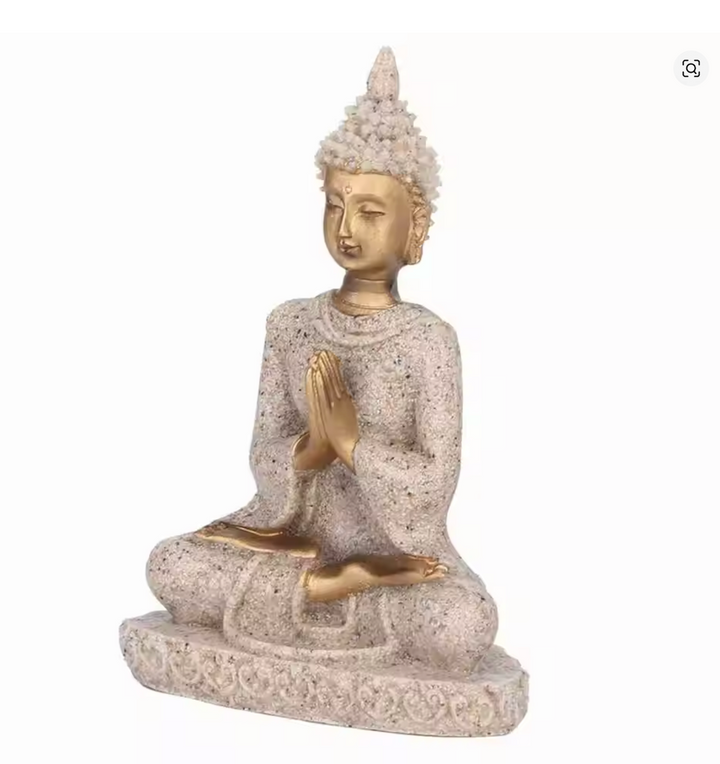Meditating Seated Buddha Statue Sandstone-Casa Dolce